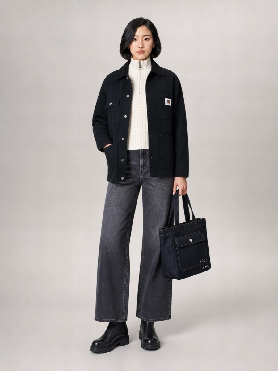 A.p.c. Medium Cotton Logo-Embroidered Tote Bag