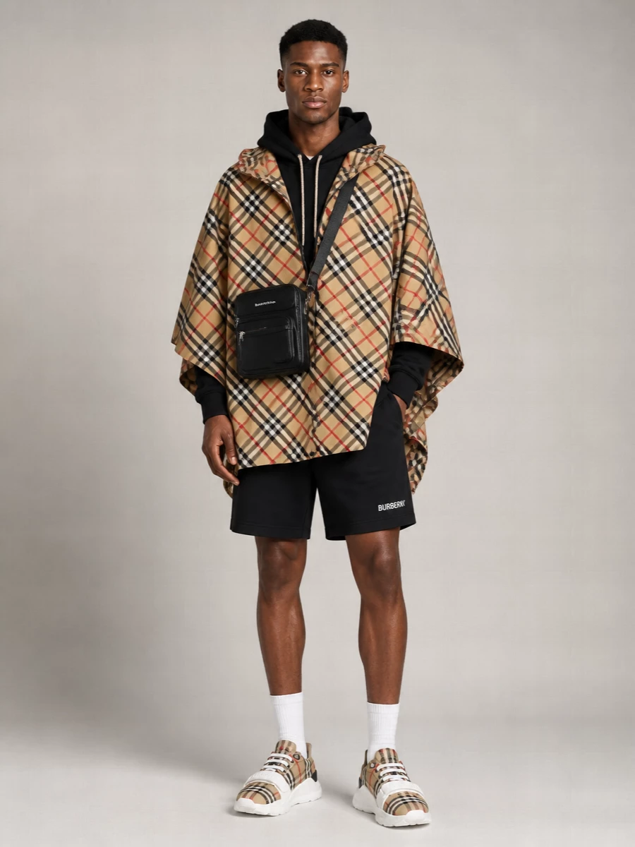Burberry Checked Hooded Lightweight Jacket