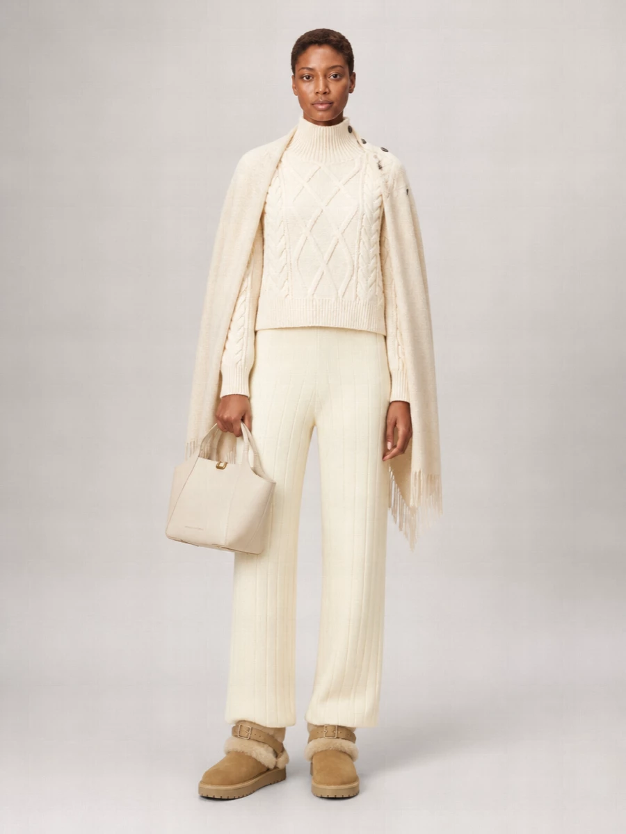 Yves Salomon Cashmere Wool Cable-Knit High-Neck Jumper