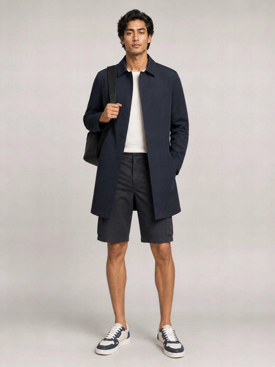 K-Way Cotton-Blend Long Jacket