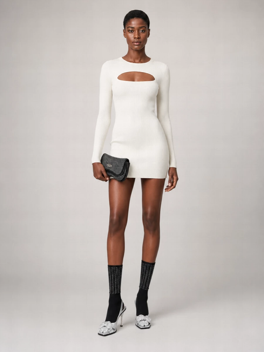 Dsquared2 Ribbed Cutout Mini Dress