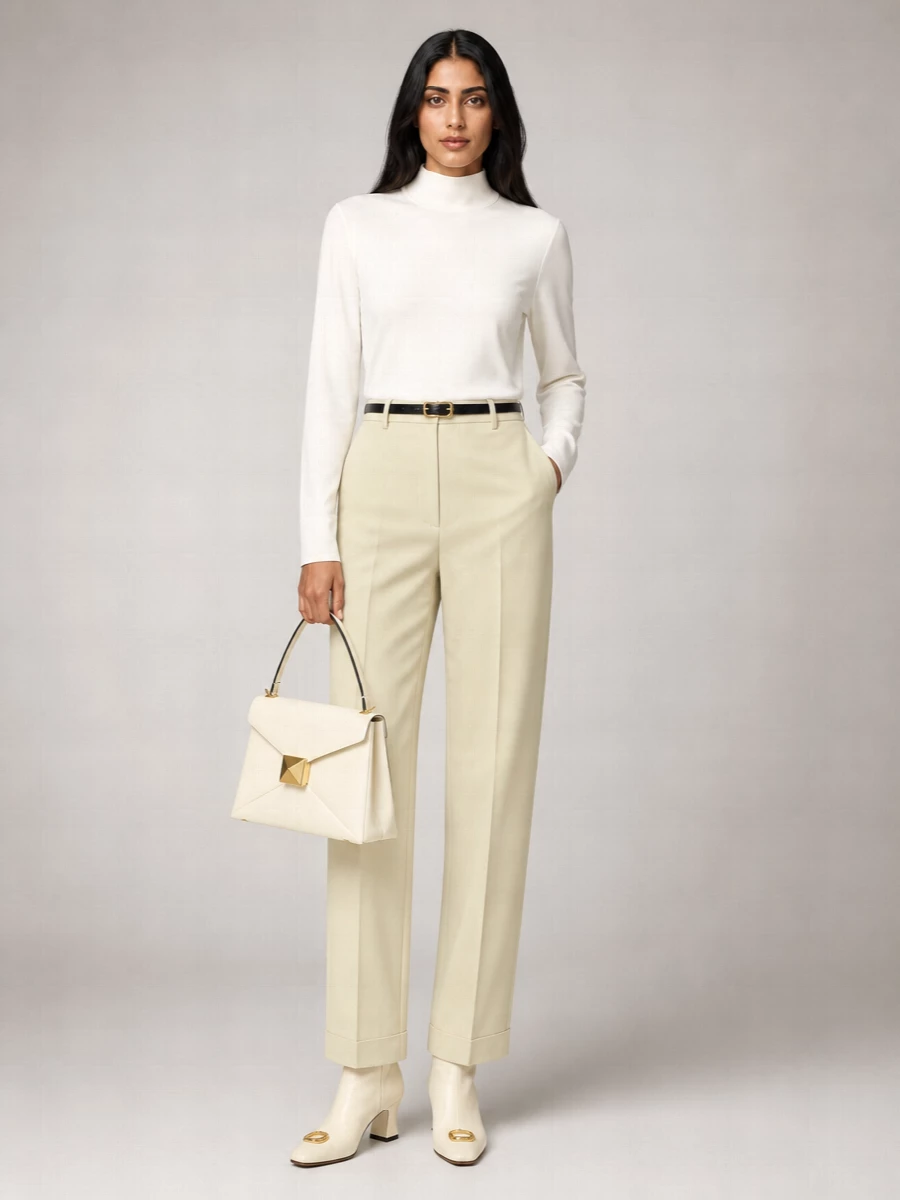Bottega Veneta High-Rise Cotton Tailored Trousers