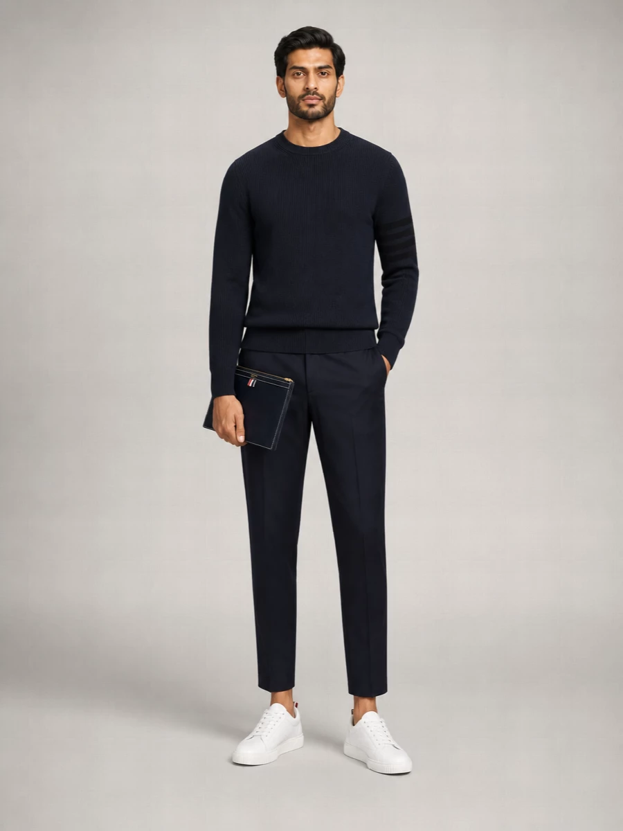 Thom Browne Cotton 4-Bar Sweater