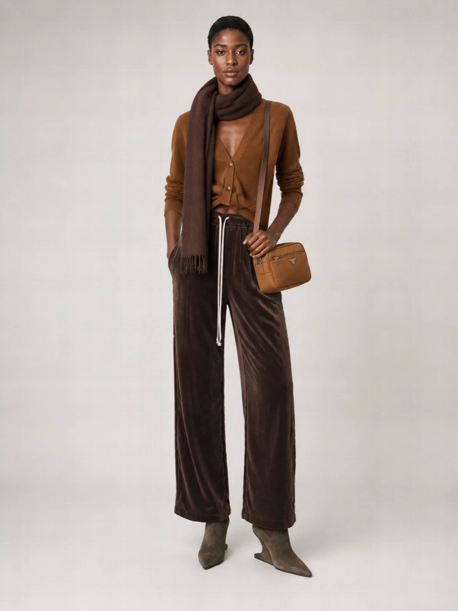 R13 Cashmere Cropped V-Neck 3/4-Sleeve Knot Cardigan