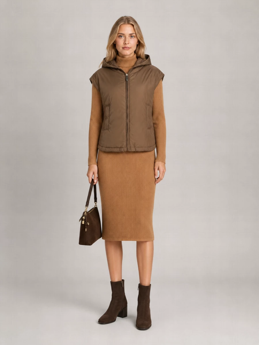Max Mara Faux Fur Hooded Coat