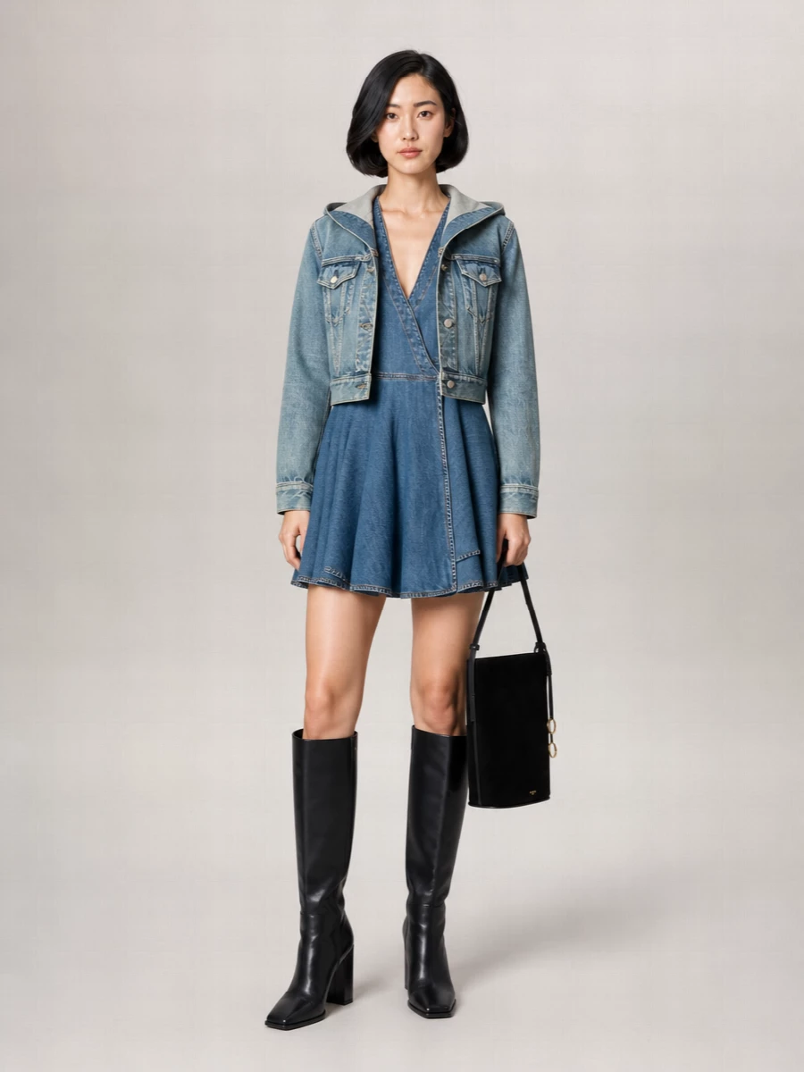 Alaïa Hooded Denim Jacket