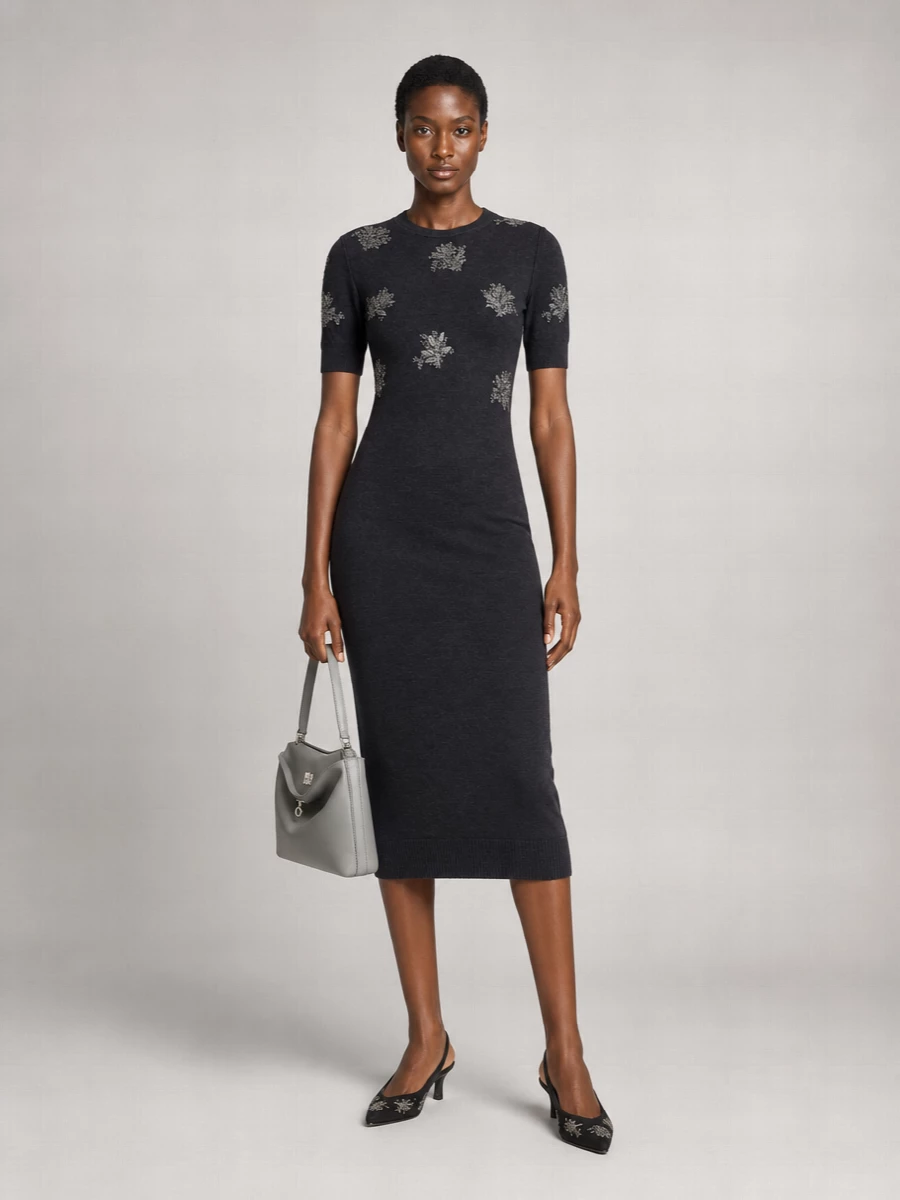 Fendi Slim-Fit Wool Midi Dress