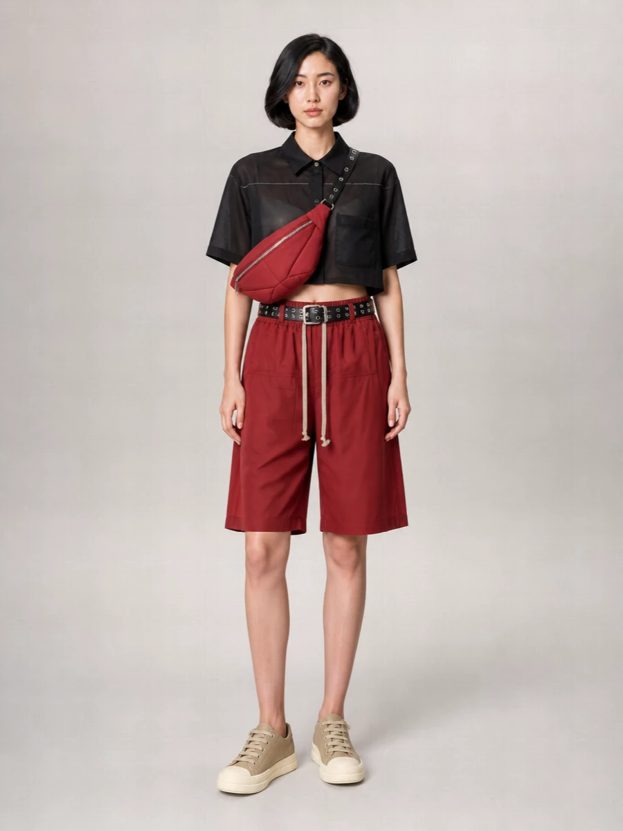 Rick Owens Polyester Knee-Length Shorts