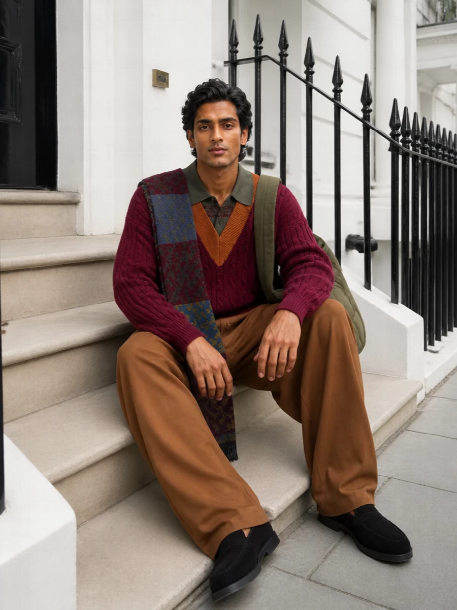 Dries van noten cropped sweater wide leg trouser