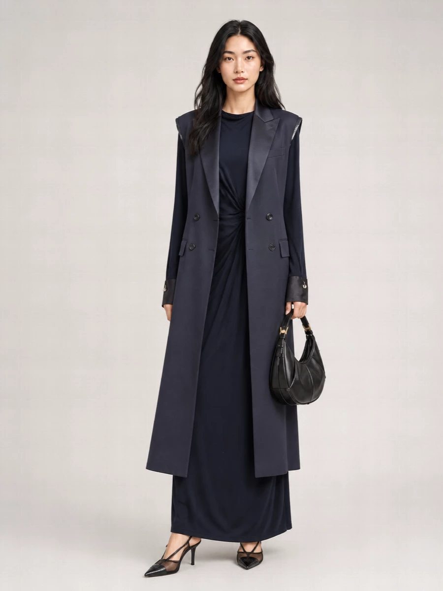 Sacai Double-Breasted Cutout Suiting Vest