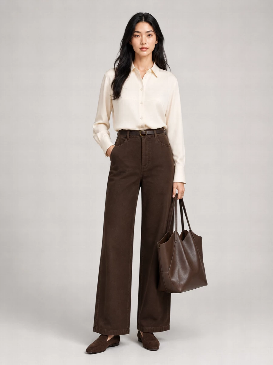 Brunello Cucinelli High-Rise Wide-Leg Belted Denim Jeans