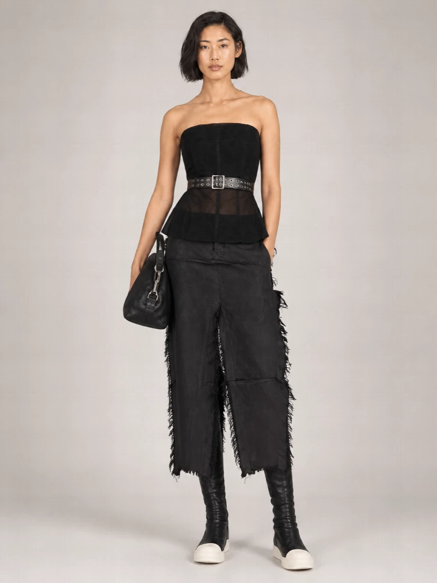 Rick Owens Denim Wide-Leg Trousers
