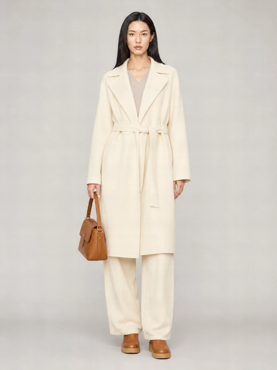 S Max Mara Wool Belted Trench Coat