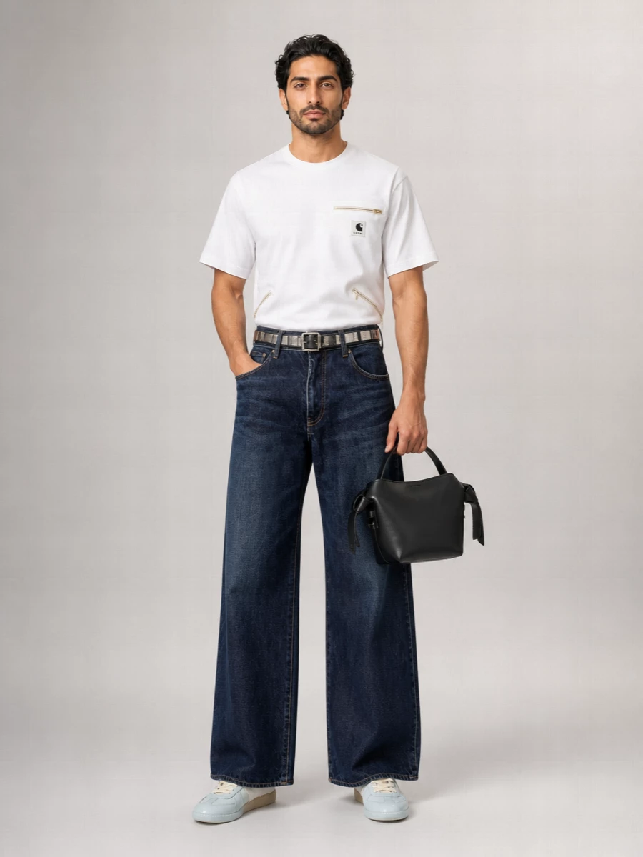 Sacai Denim Wide-Leg Trousers