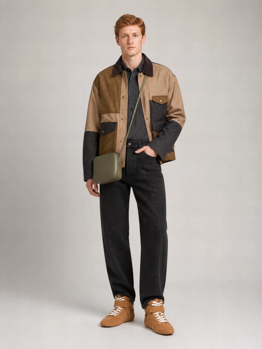 Isabel Marant cotton patchwork single breasted coat