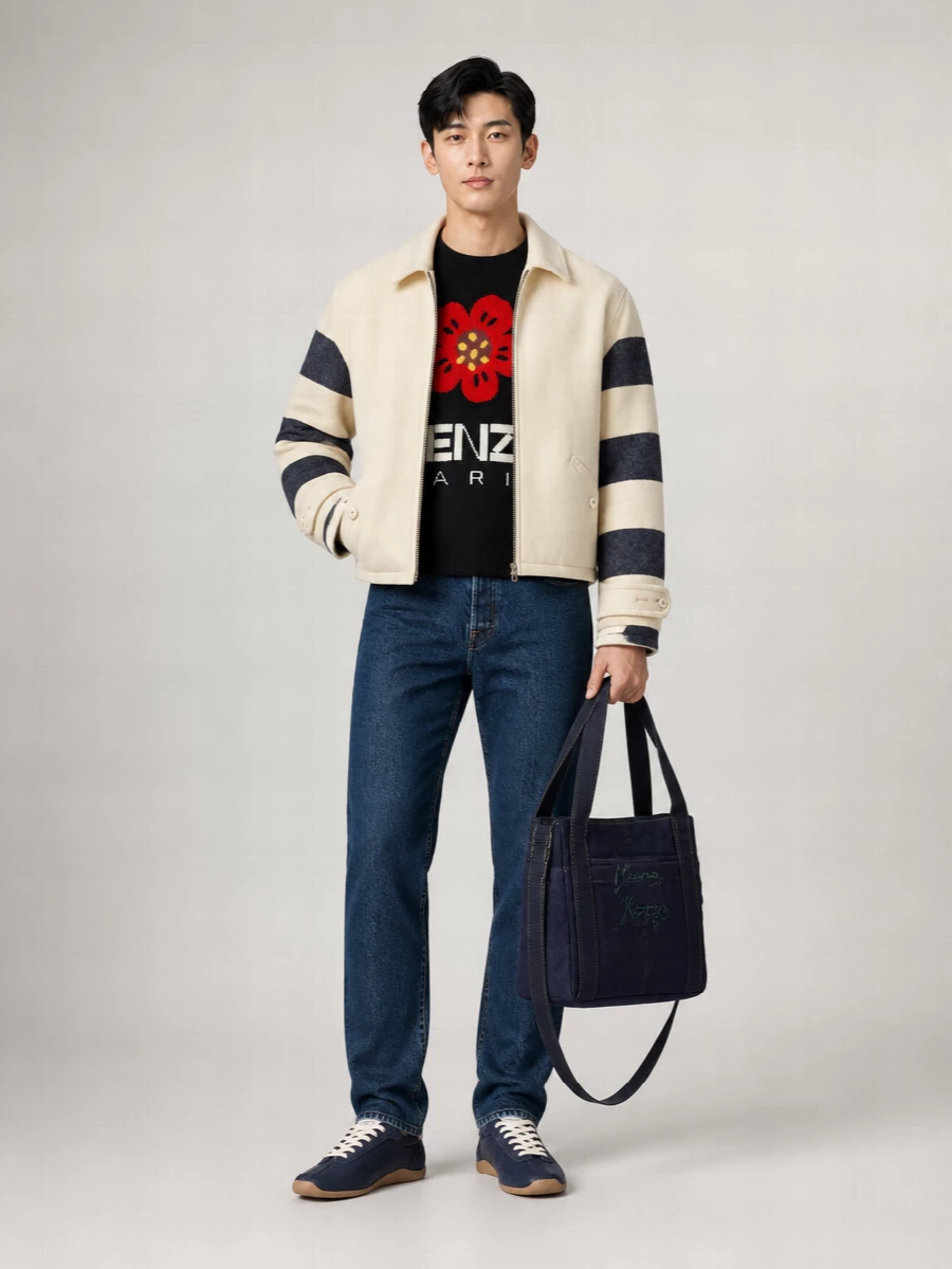Kenzo Small Logo-Print Tote Bag