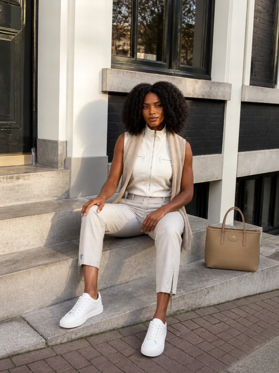 Burberry utility cropped trousers white top