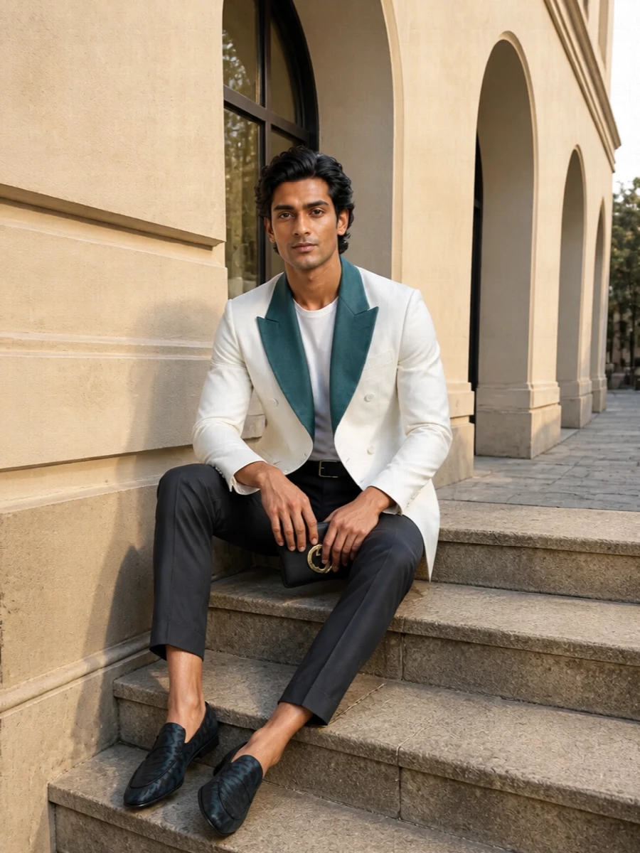 Dolce gabbana blazer charcoal trousers loafers