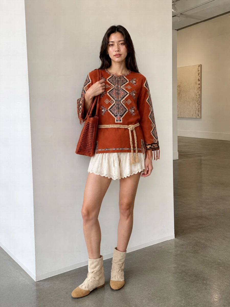 Isabel marant tunic ivory shorts chloe tote