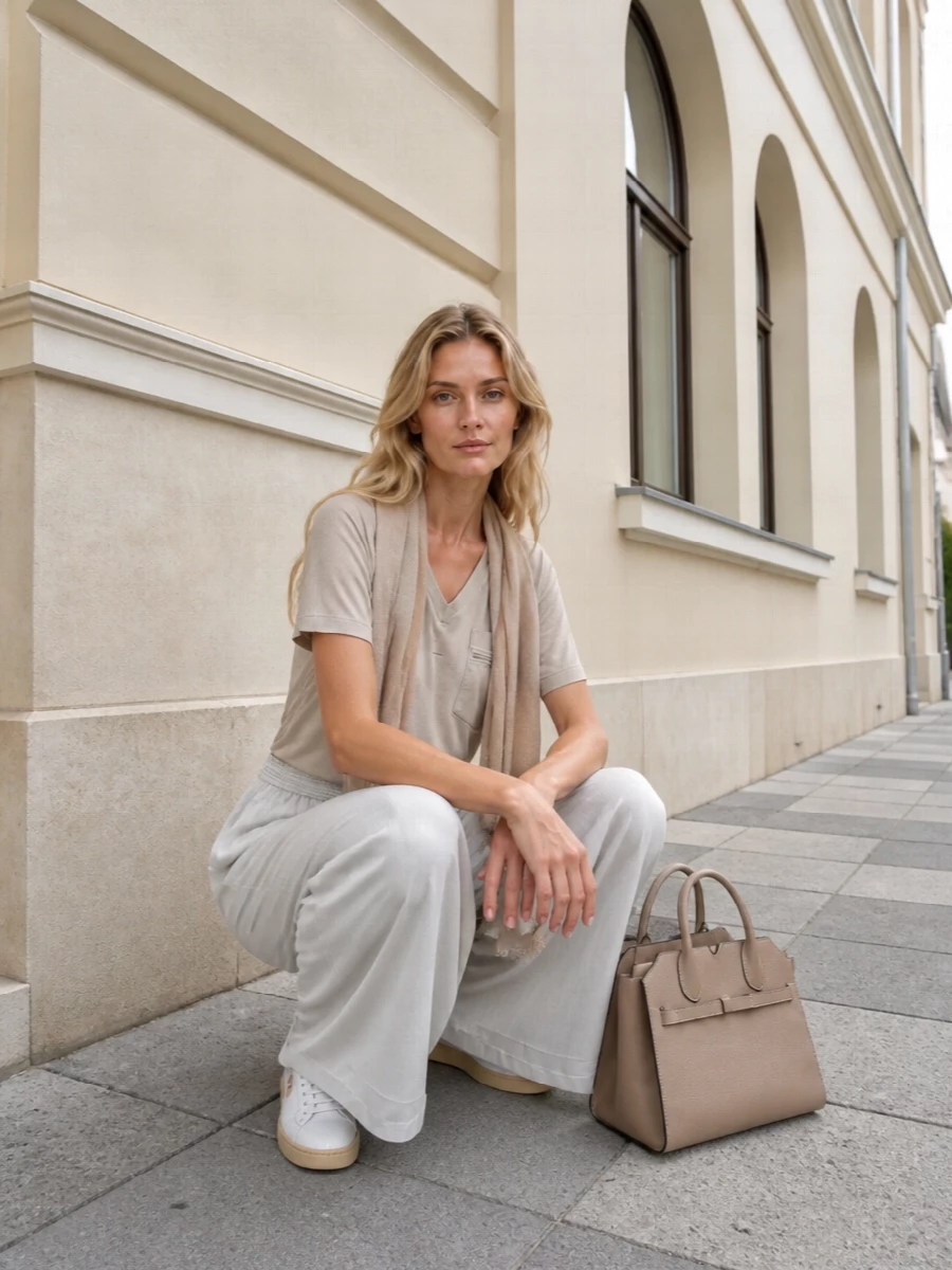 Fabiana filippi tee wide leg trousers sneakers