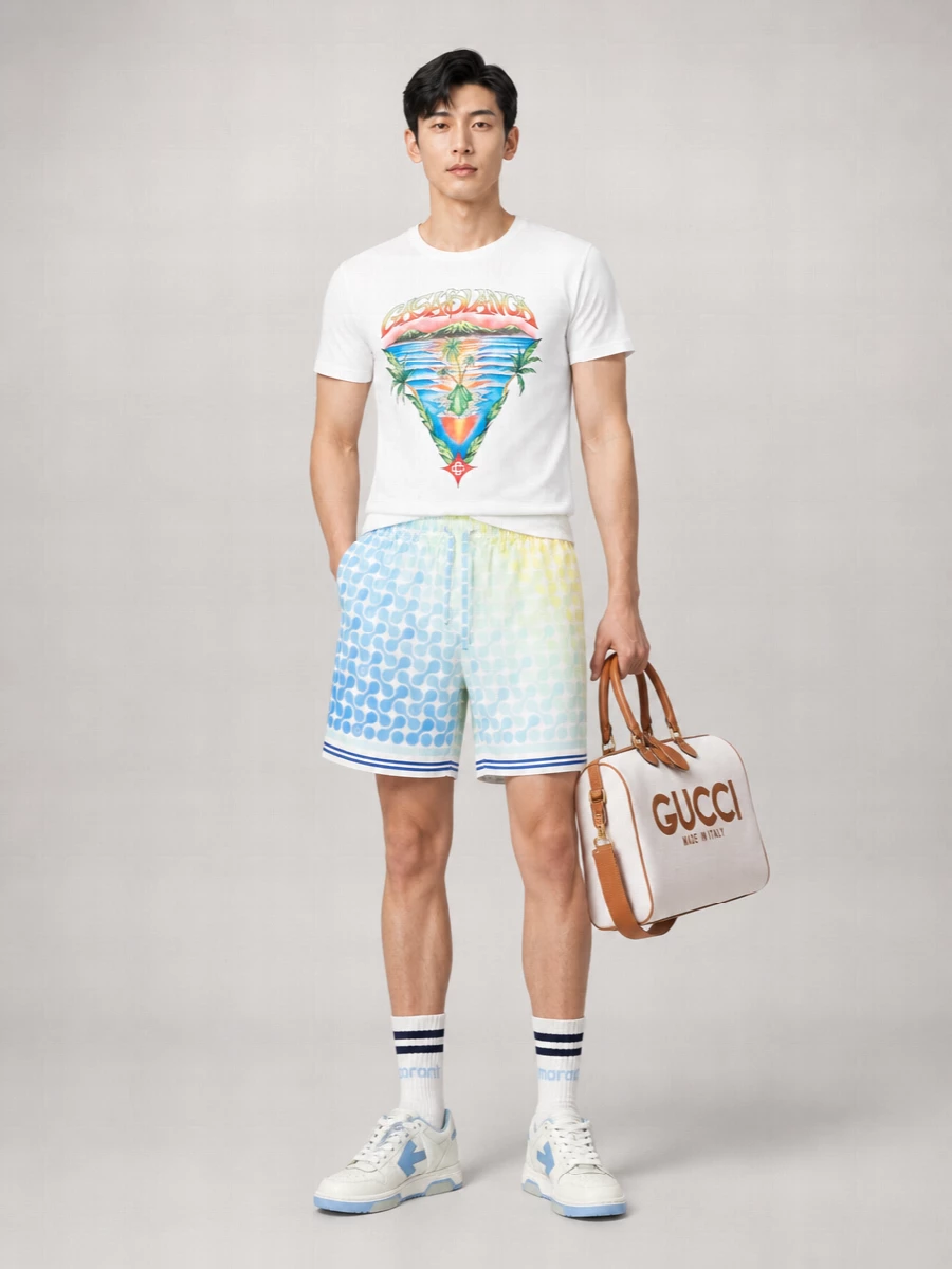 Casablanca Organic Cotton Printed Short-Sleeve T-Shirt