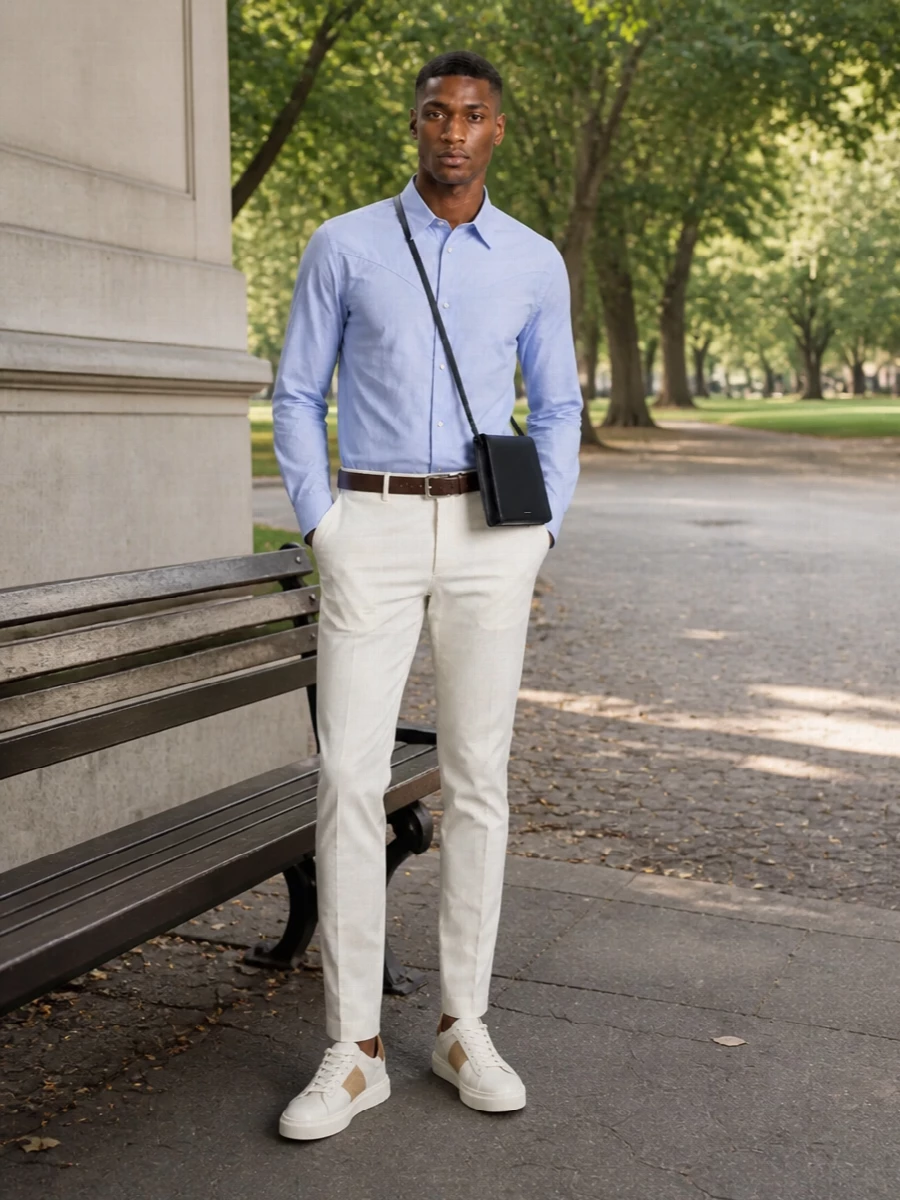Nn07 shirt pt torino ivory trousers sneakers