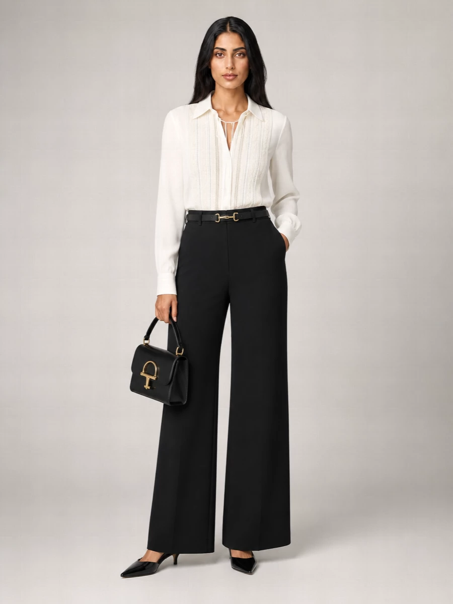 Gucci Wool Wide-Leg Trousers