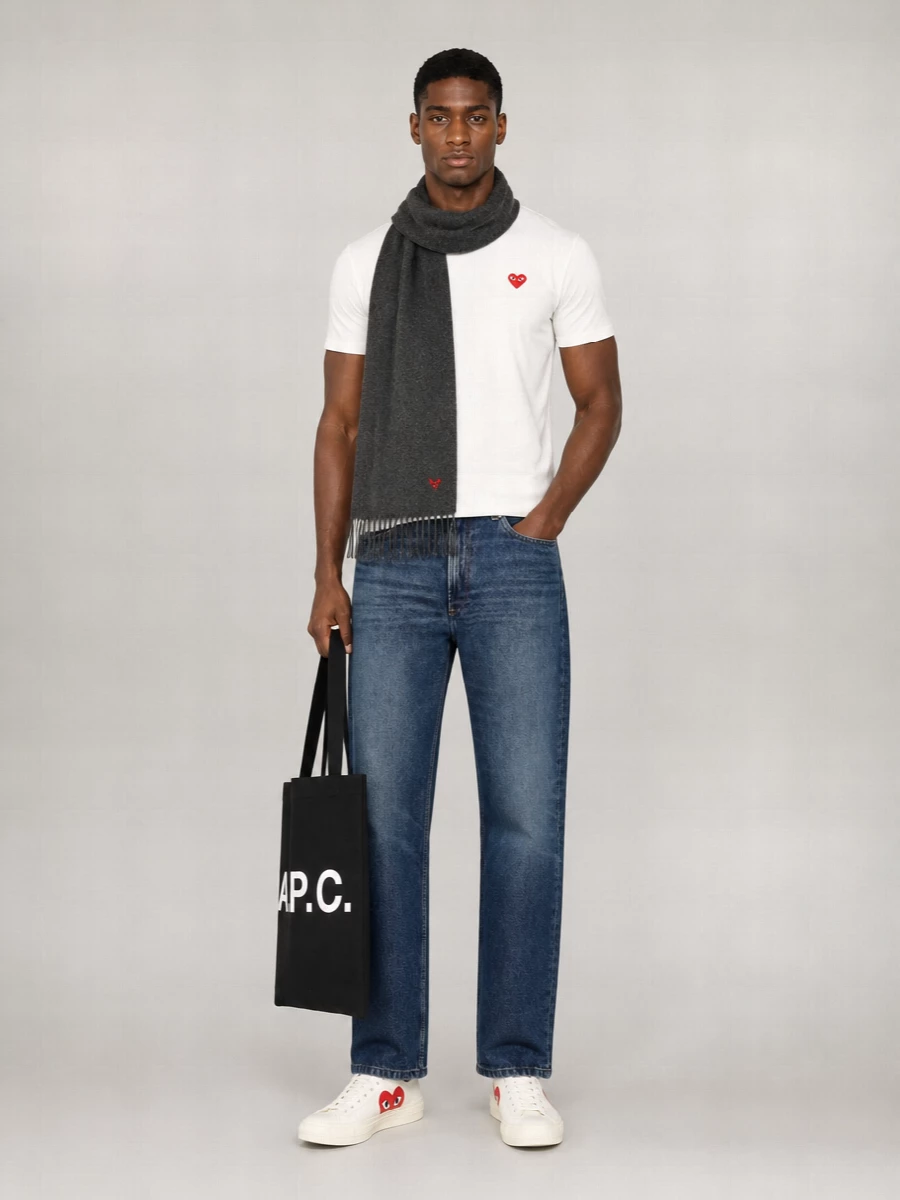 Comme Des Garçons Play Regular Fit Cotton Crew Neck T-Shirt