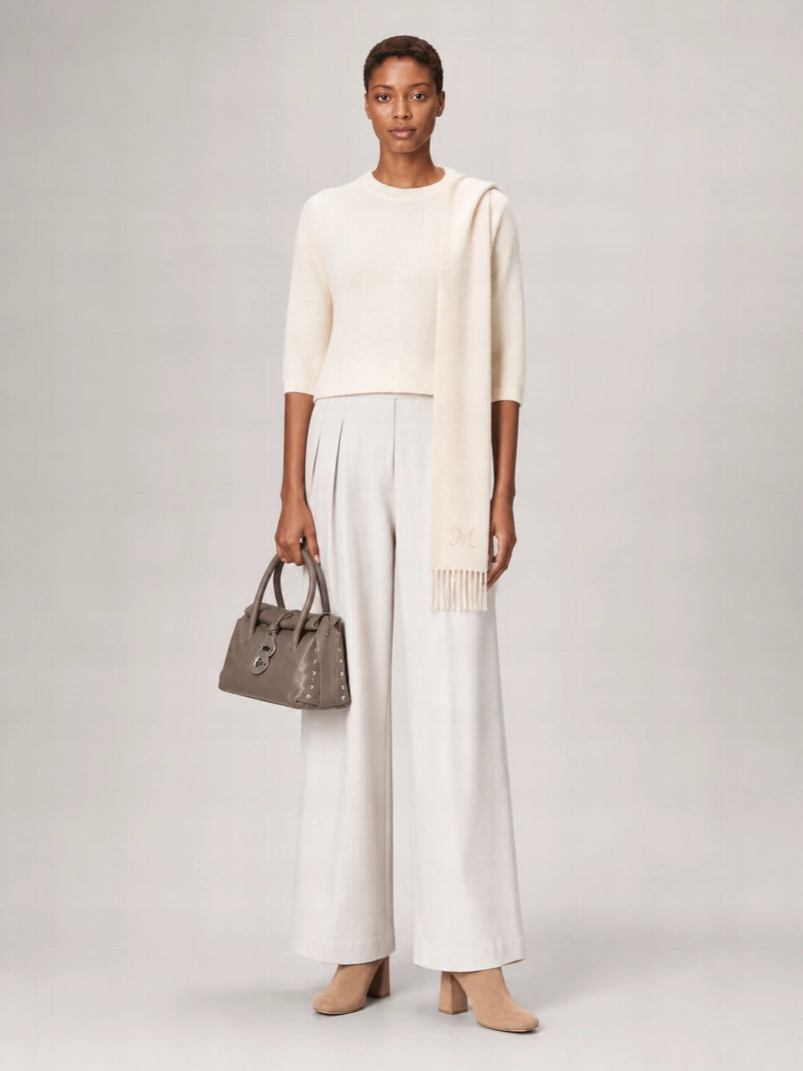 Fabiana Filippi Wool Blend Fine-Knit Boat Neck Sweater