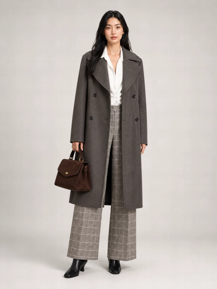 Dries Van Noten Wool Double-Breasted Midi Coat