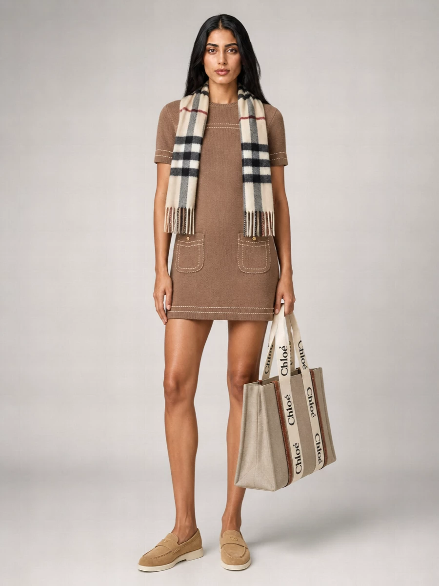 Burberry Cashmere Checked Scarf