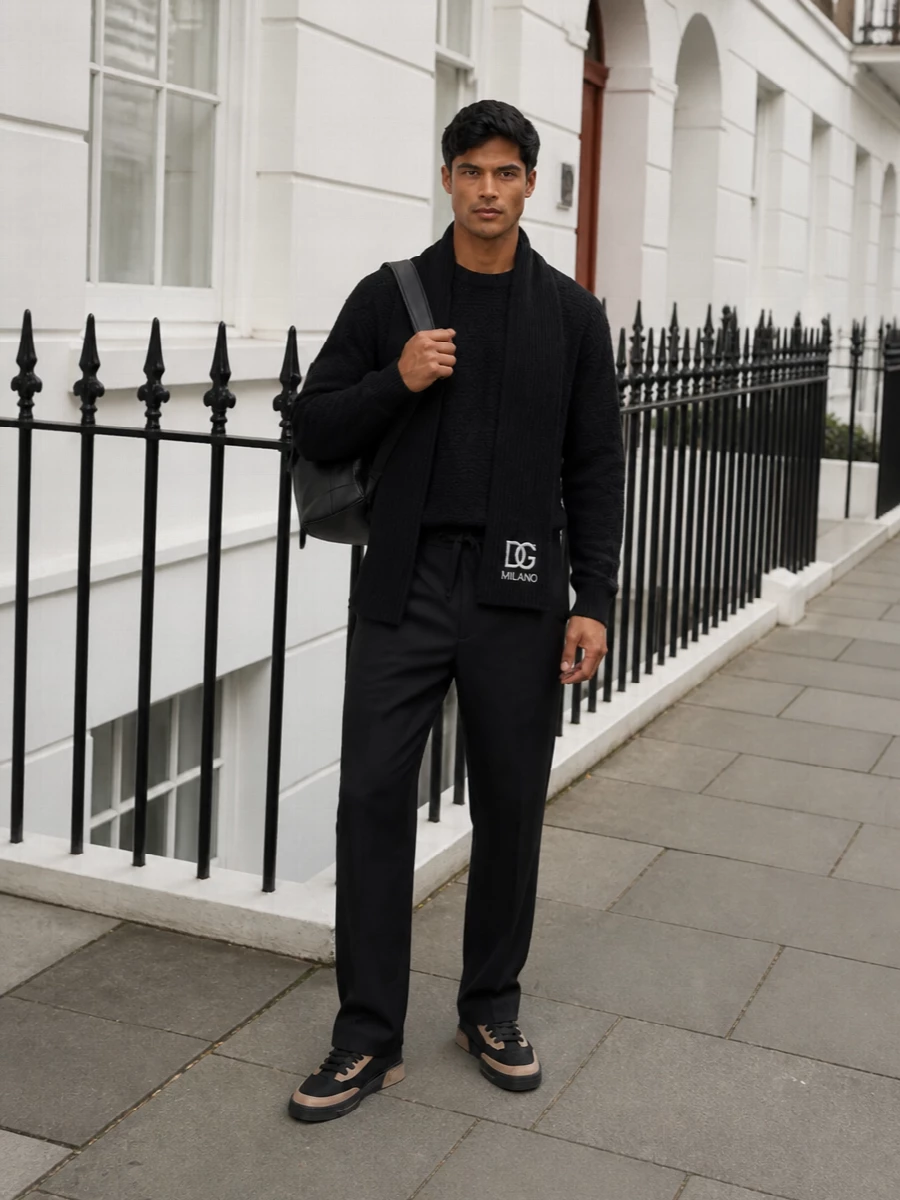 Dolce gabbana black sweater tailored joggers