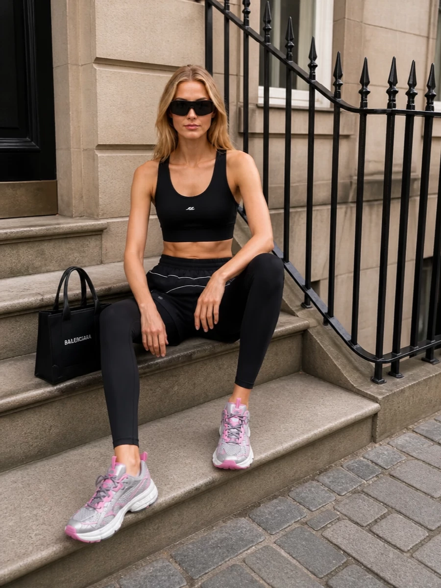 Balenciaga activewear shorts racerback top runners