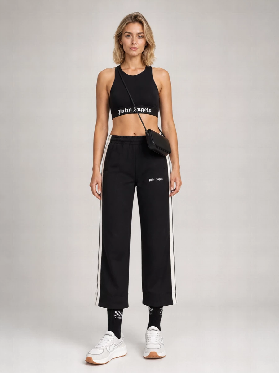 Palm Angels Logo Technical Cropped Sports Top