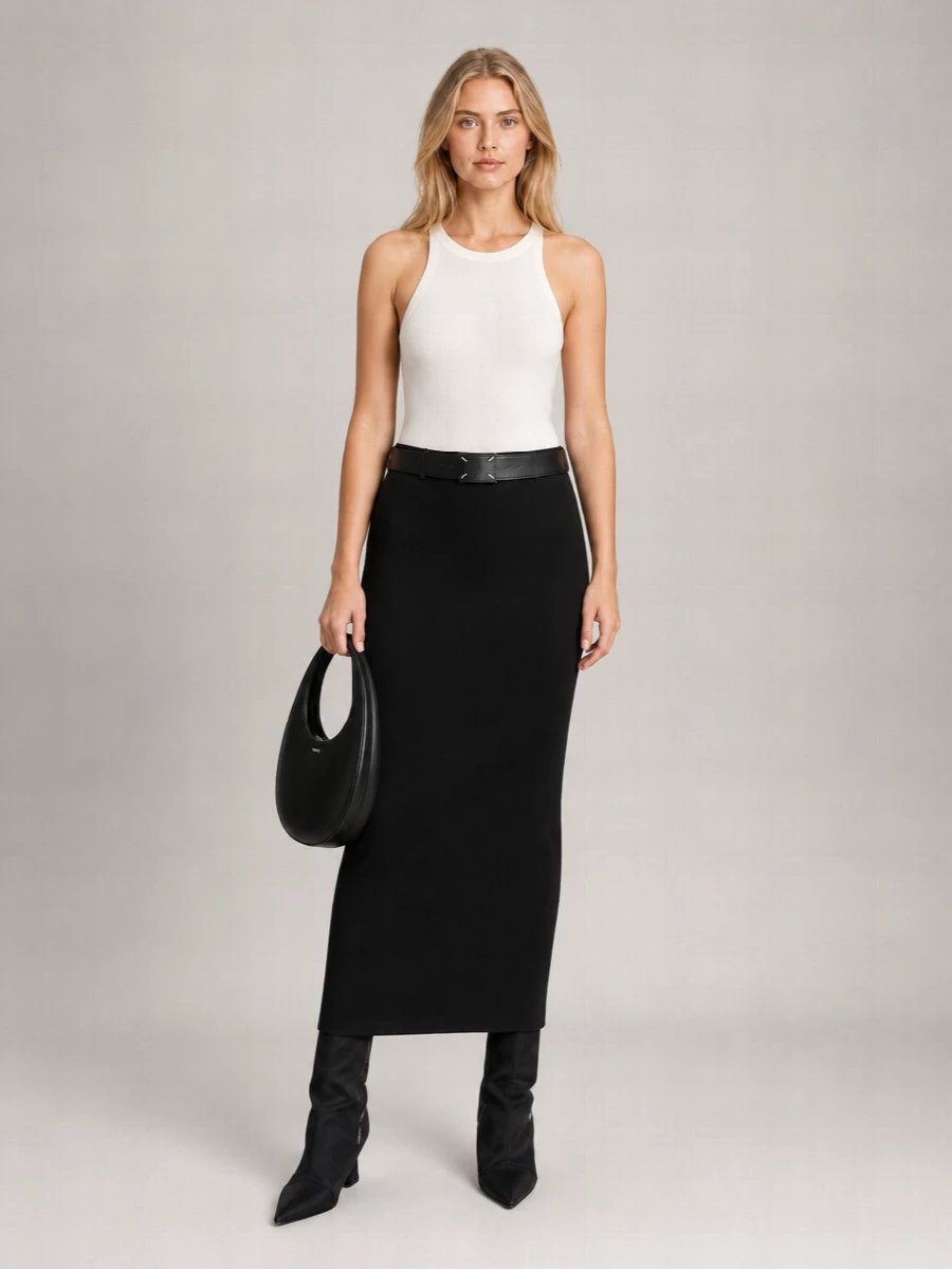 Rick Owens Ribbed Cotton Crew Neck Tank Top
