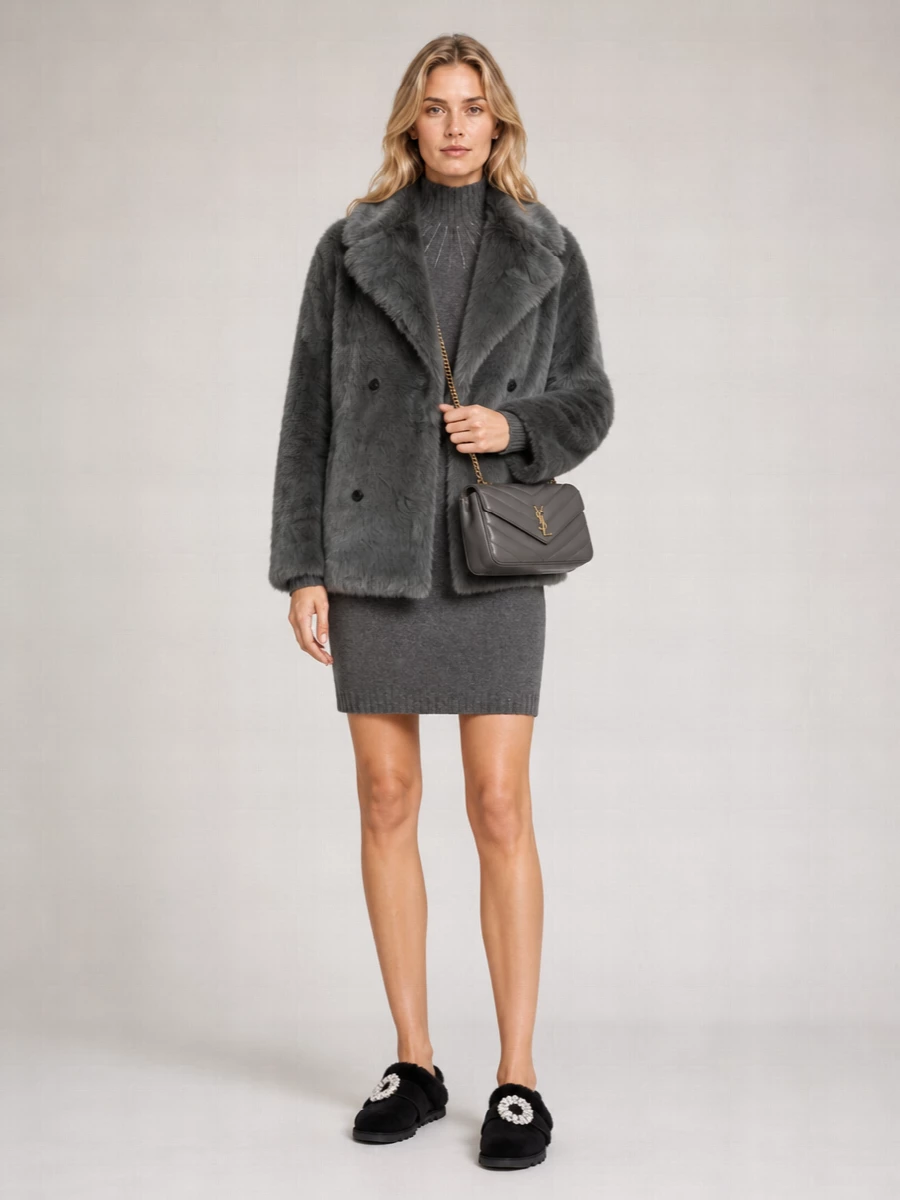 Yves Salomon Shearling Double-Breasted Jacket