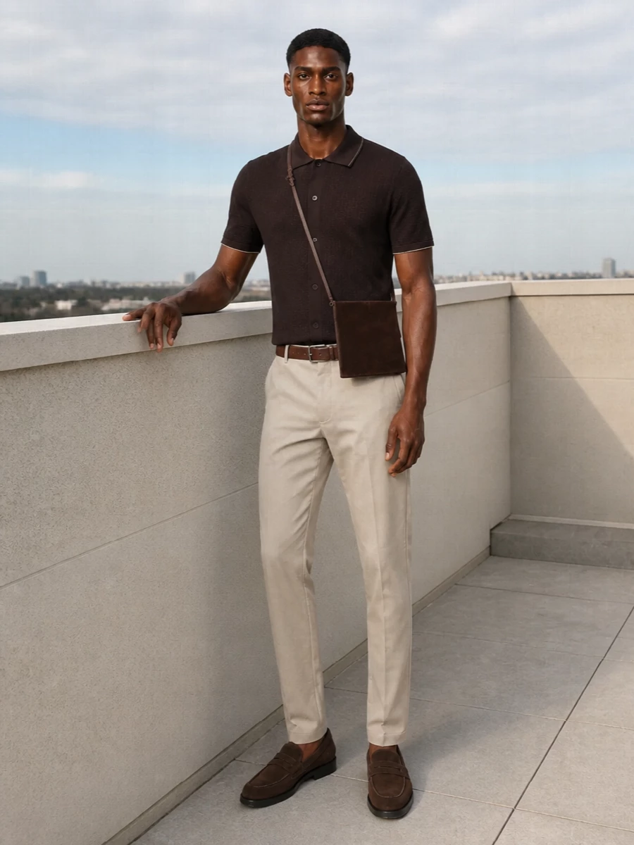 Nn07 knit polo beige calvin klein chinos tods loafers
