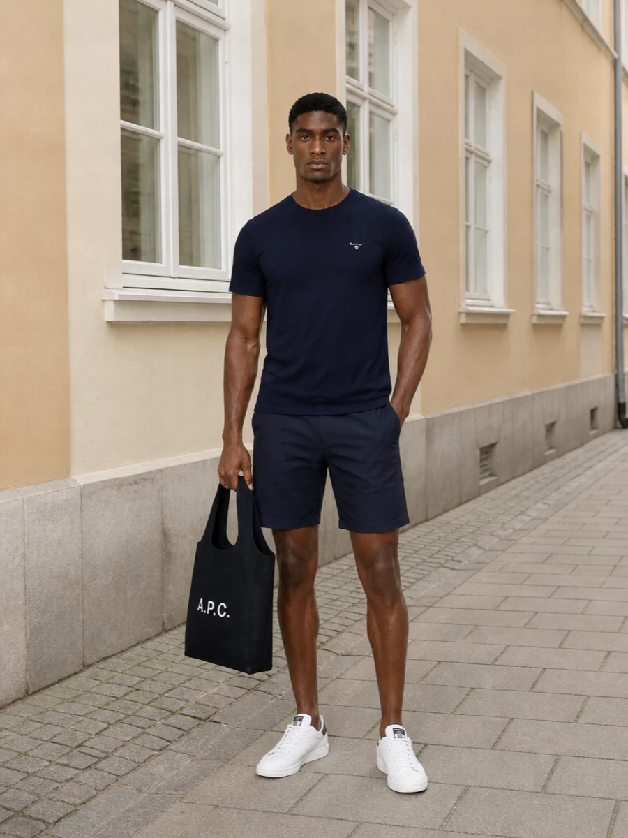 Barbour tee polo shorts adidas sneakers