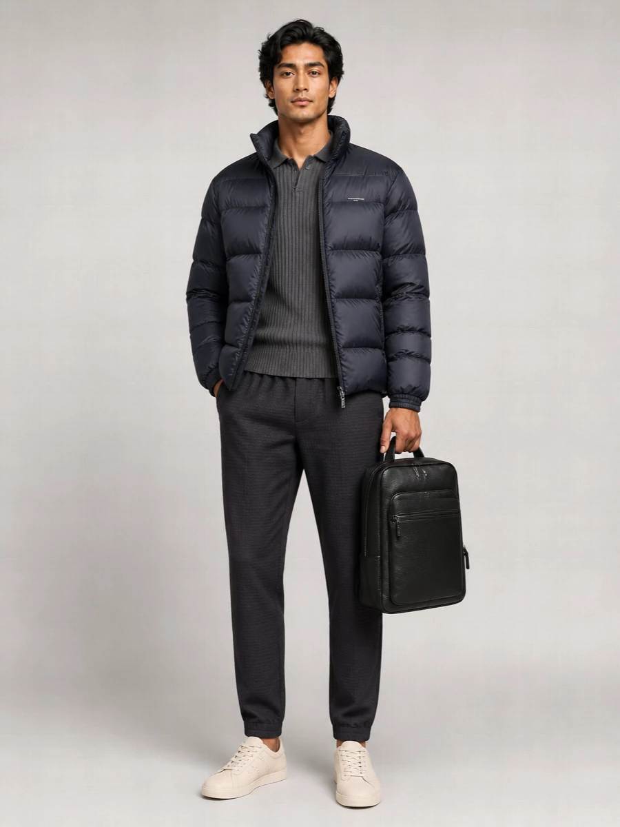 Emporio Armani Modern Puffer Jacket High Collar