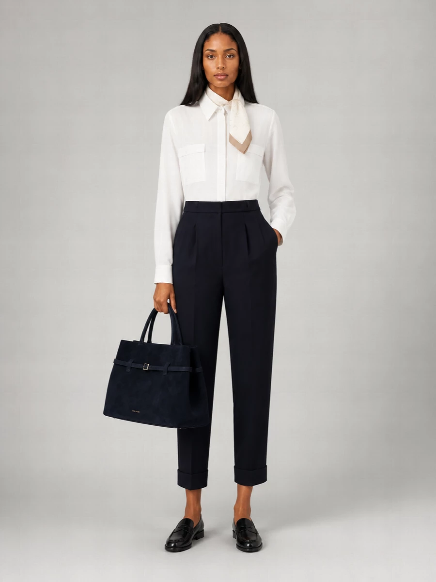 Max Mara Virgin Wool High-Rise Cropped Tailored Trousers