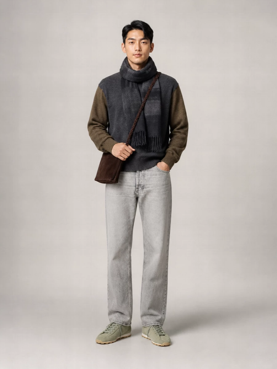 Gimaguas Merino Wool Two-Tone Jumper
