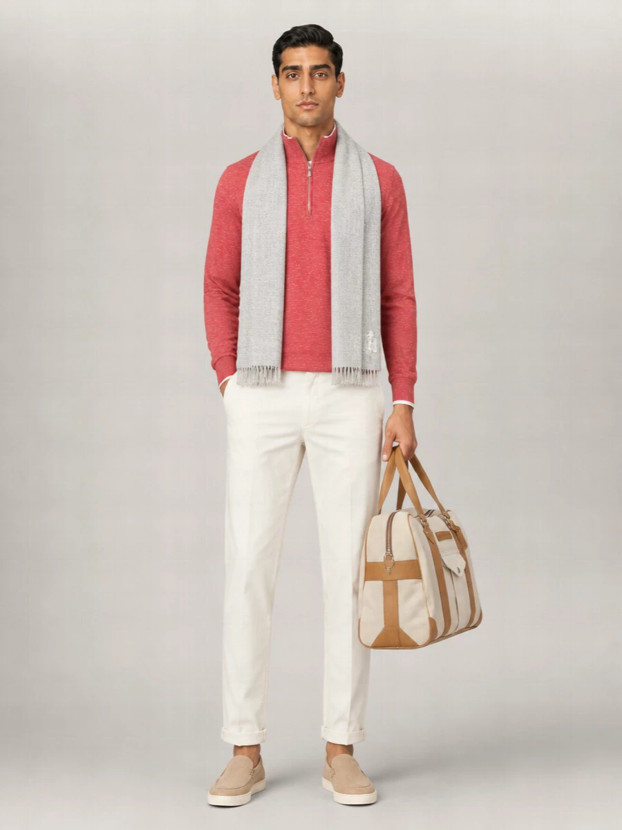 Brunello Cucinelli Linen Fringed Scarf
