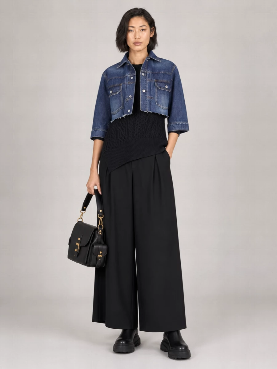 Sacai Denim Turtleneck Hybrid Jacket