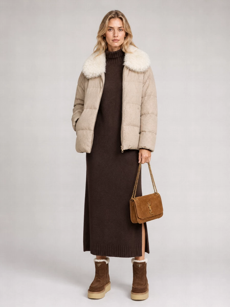 Yves Salomon cashmere puffer jacket