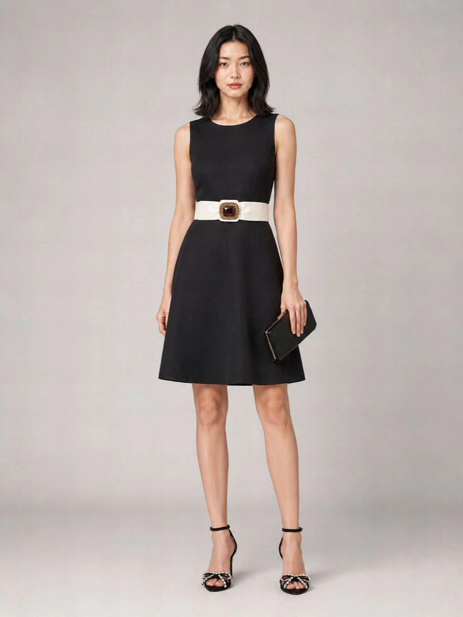 Dolce&Gabbana Floral Lace Sleeveless Knee-Length Dress