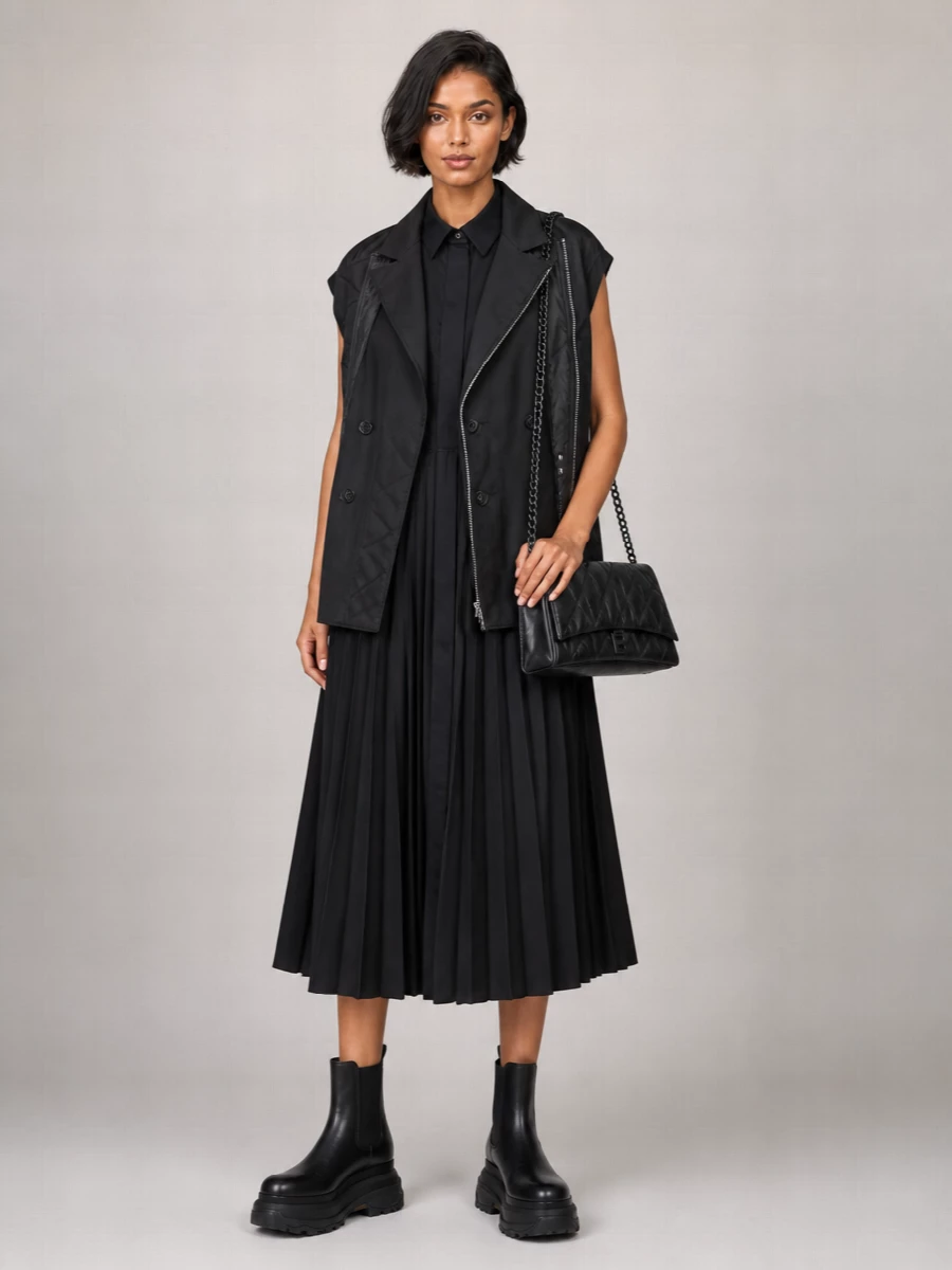 Sacai Nylon Double Breasted Coat