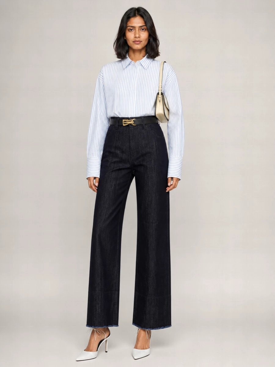 Victoria Beckham Denim Cropped High-Rise Tapered Jeans