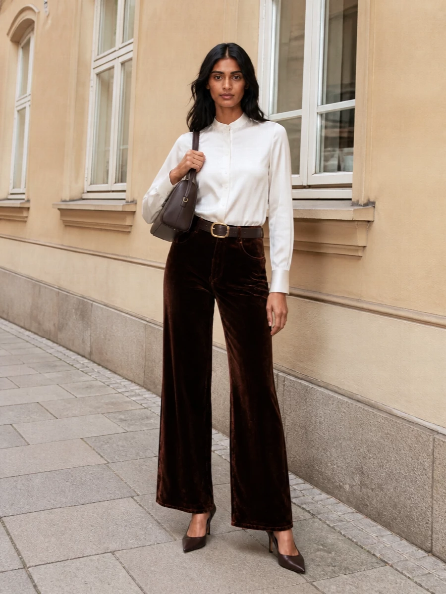 Pierre louise mascia velvet trousers satin shirt