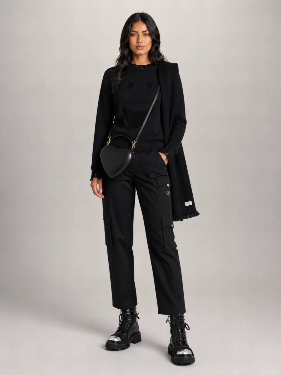 Moschino Virgin Wool Cropped Cutout Jumper