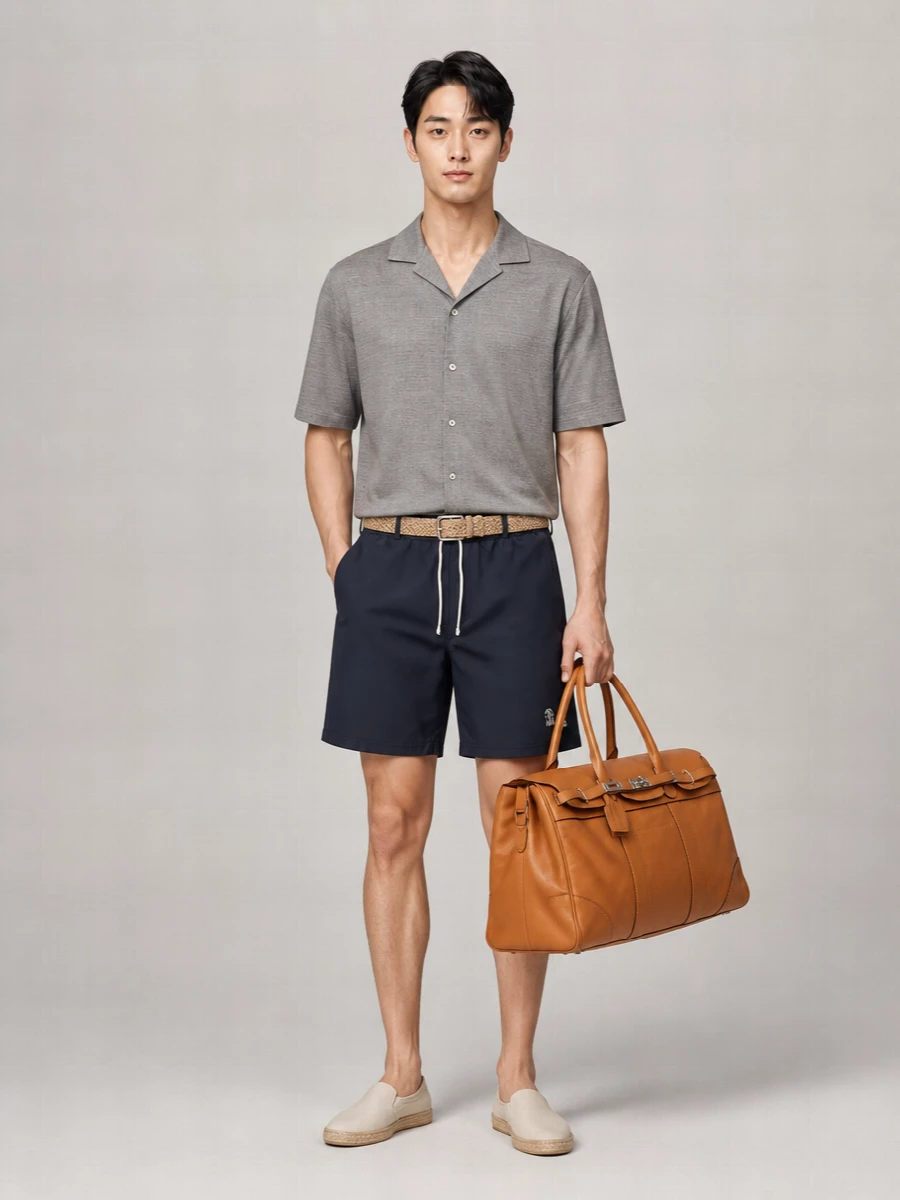 Brunello Cucinelli Logo-Embroidery Swim Shorts